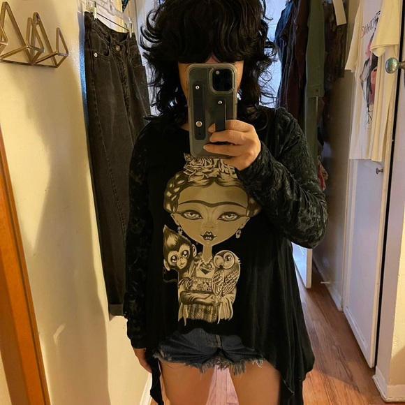 Frida Khalo Asymmetrical Tunic by Ay Guey Size Large - Picture 2 of 5